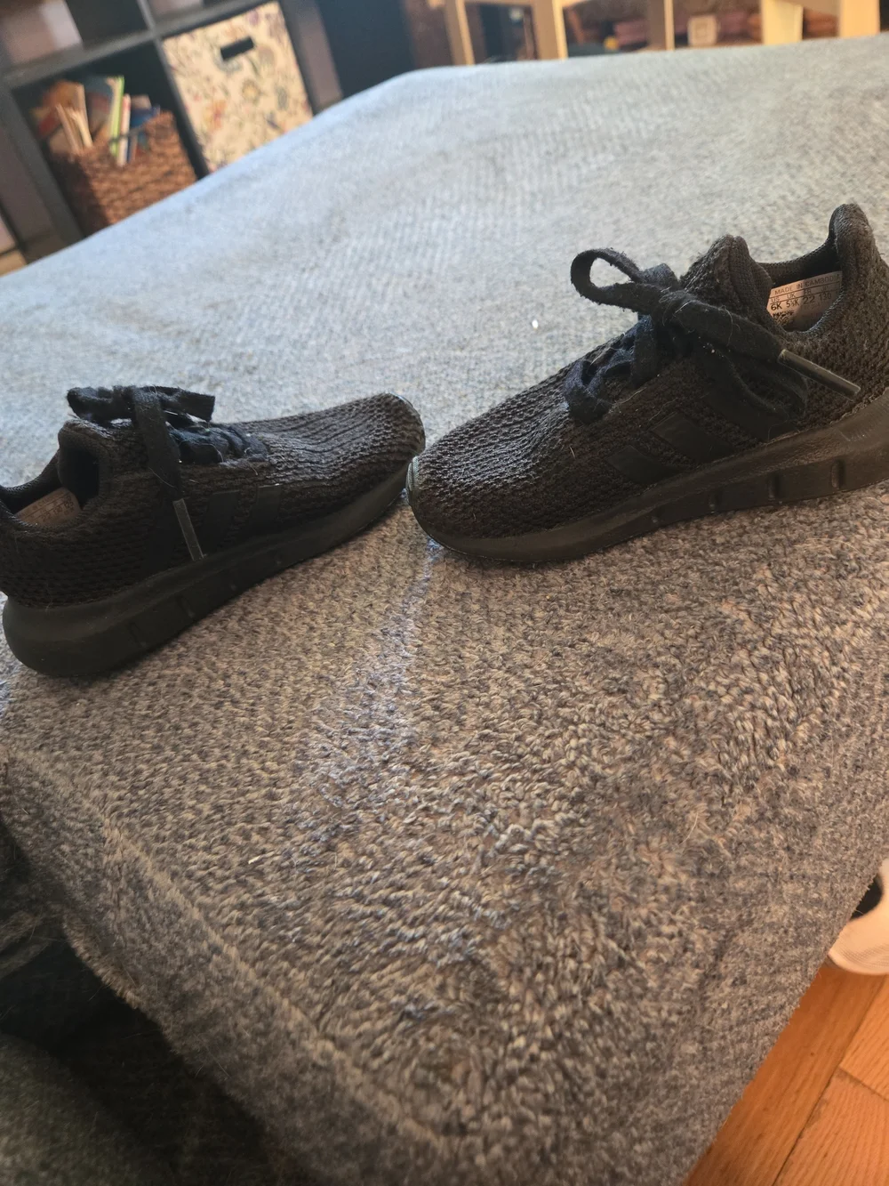 Baby Black Knit Athletic Sneakers - Youth Lightweight Shoes